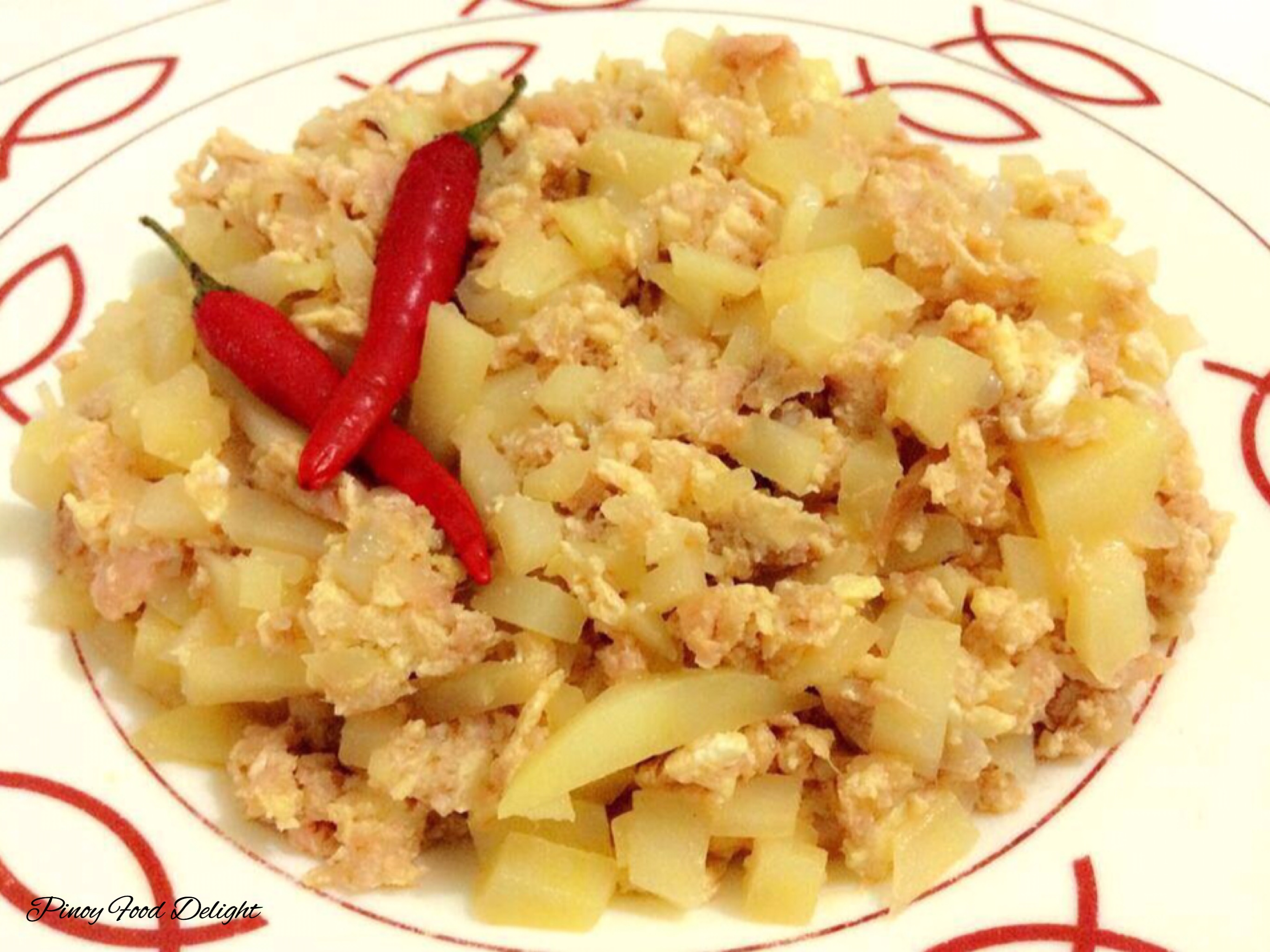 CORNED TUNA IN POTATO AND EGG Pinoy Food Delight